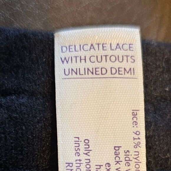CACIQUE Delicate Lace with Cutouts Unlined Demi Bra - Size 36DDD - Picture 11 of 11